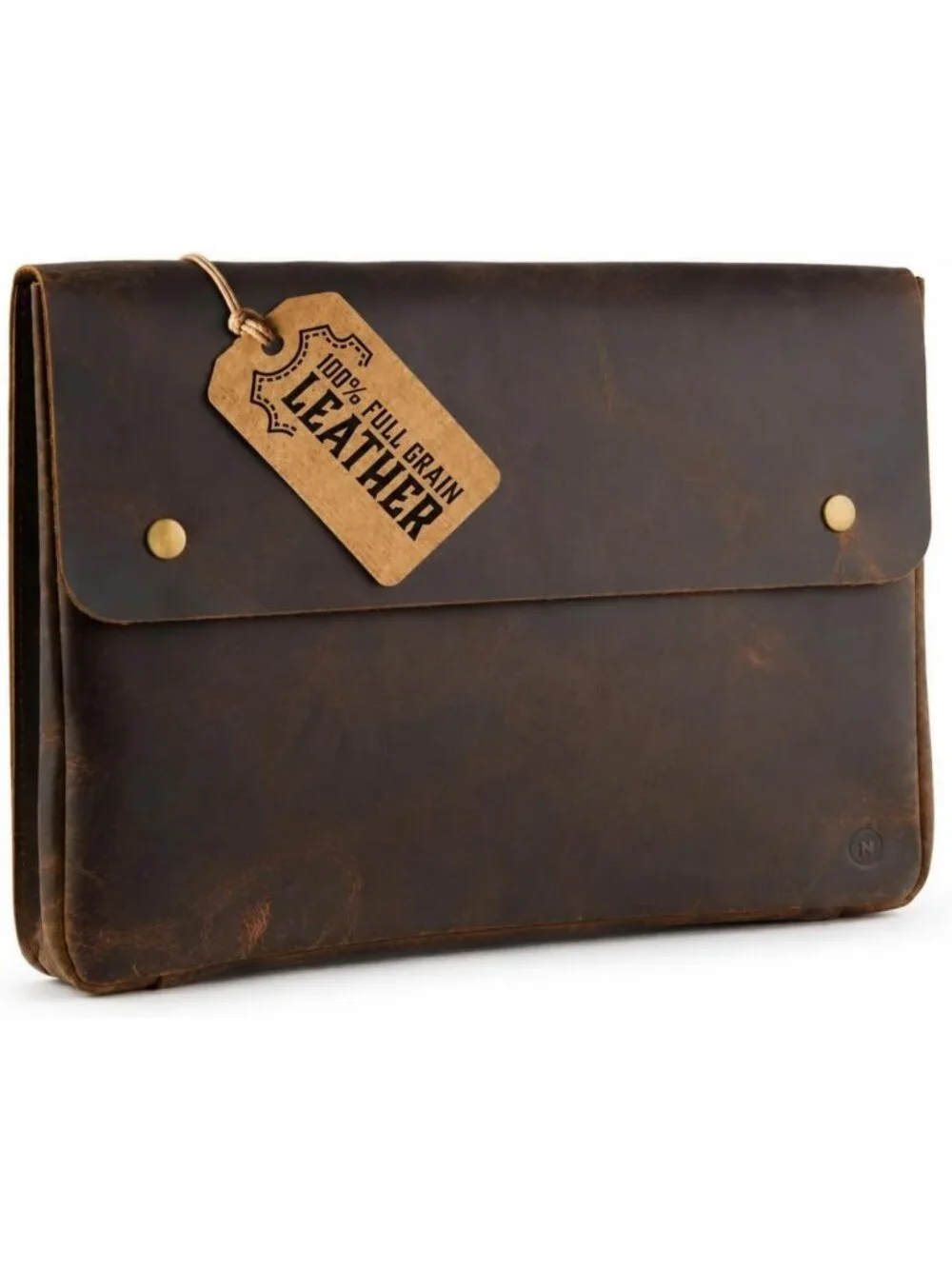 Full-Grain Leather Laptop Folder | Stylish Document Case for Professionals